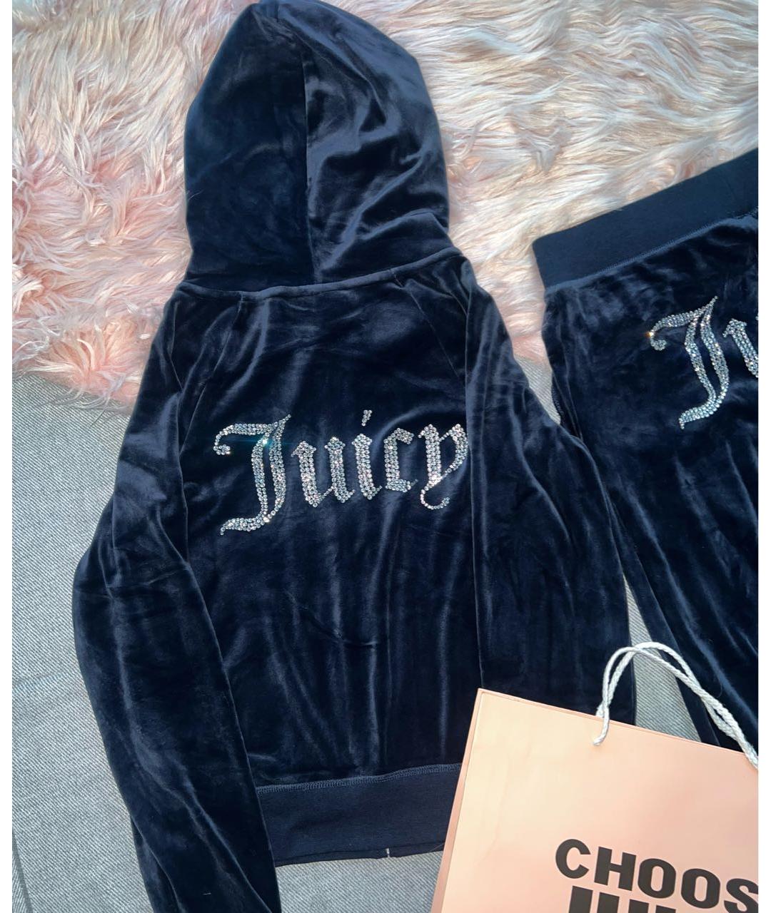 JUICY COUTURE Темно-синий велюровый спортивные костюмы, фото 2