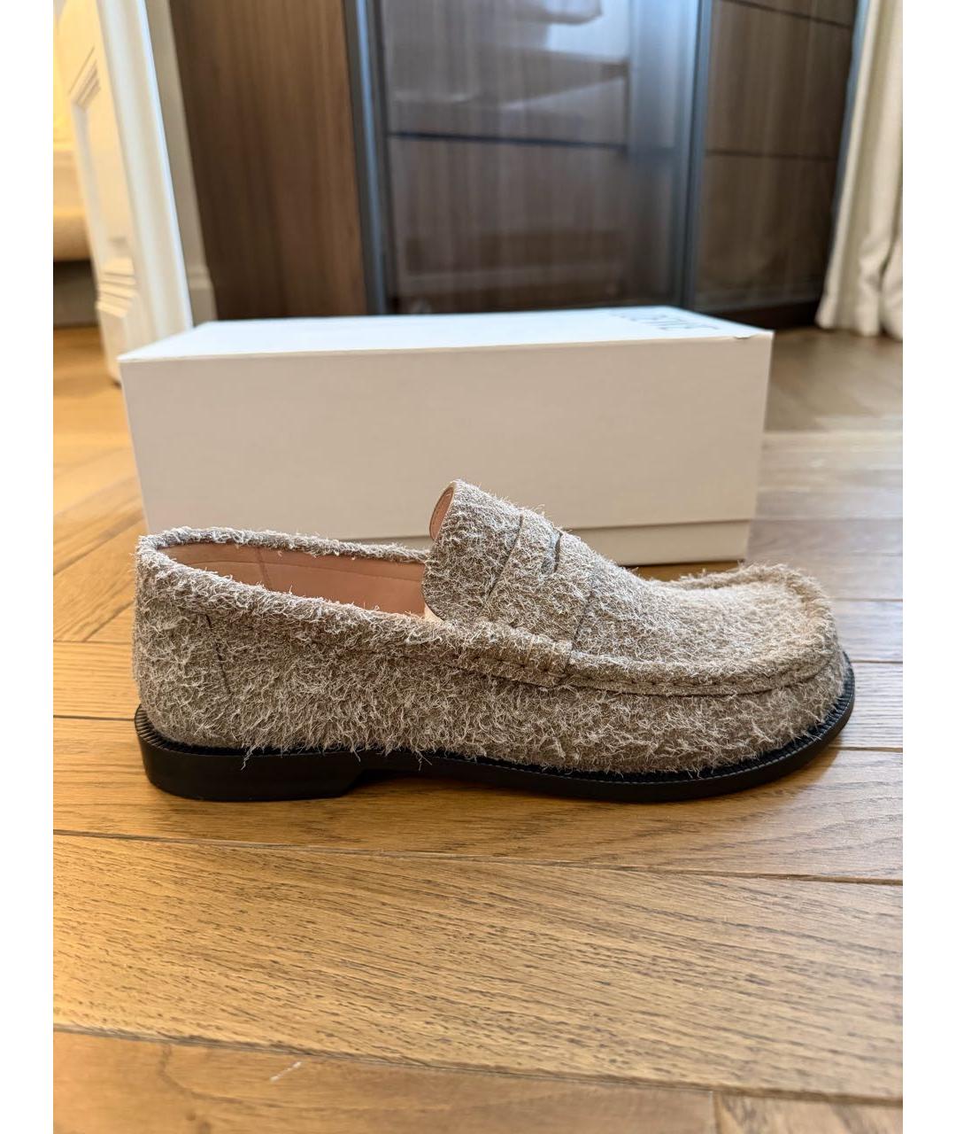 LOEWE Серые кожаные лоферы, фото 6