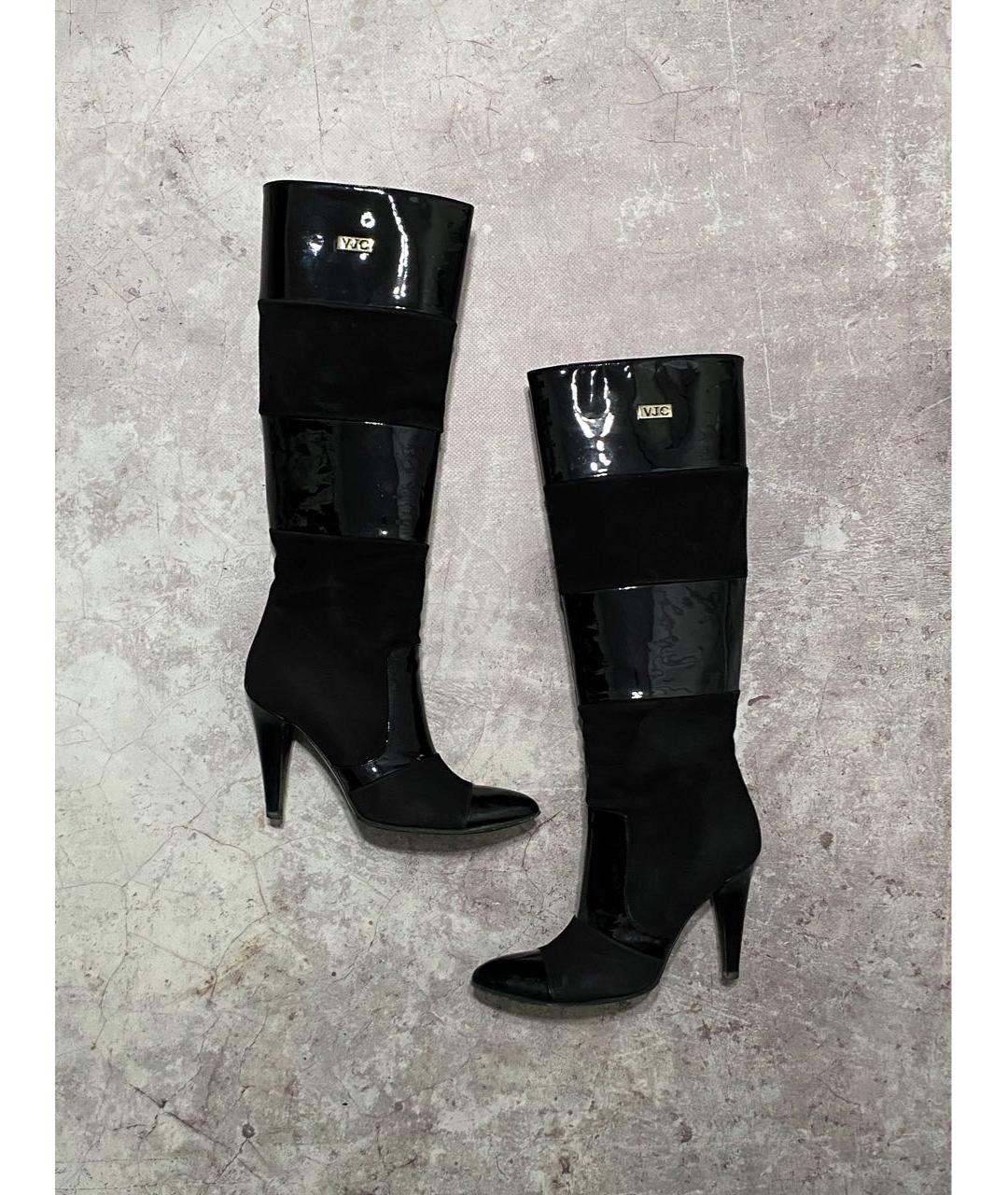 VERSACE JEANS COUTURE Черные кожаные сапоги, фото 3