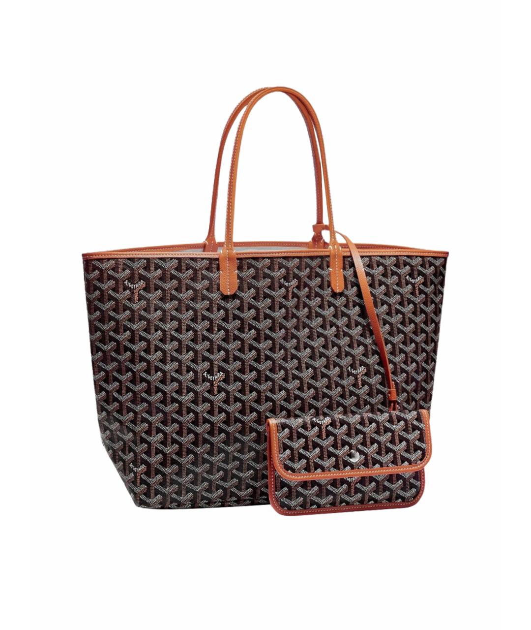 GOYARD Коричневая кожаная сумка тоут, фото 1