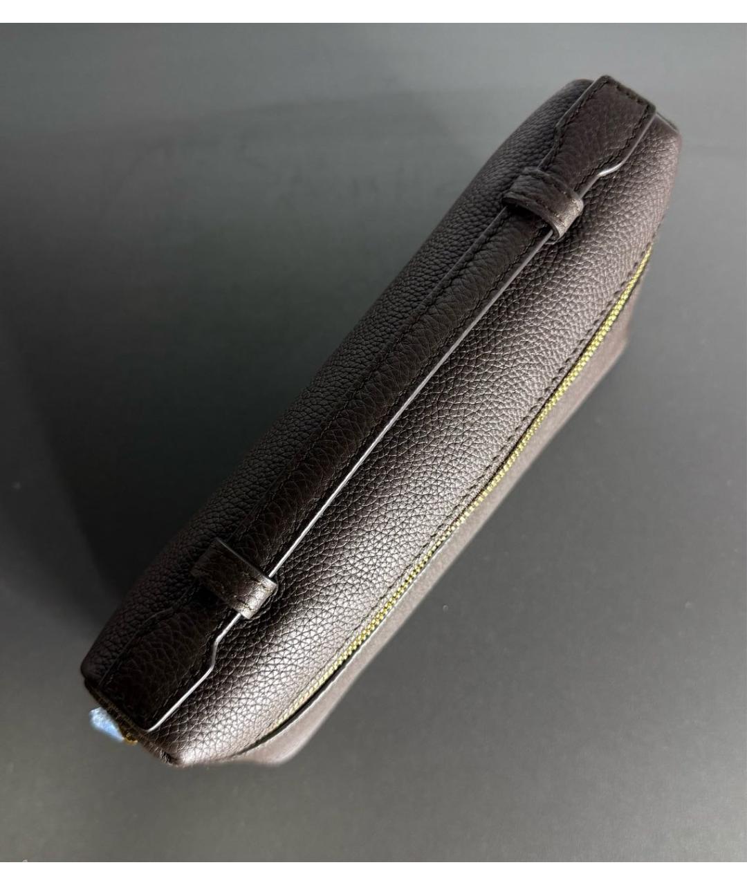 LORO PIANA Коричневая кожаная сумка тоут, фото 7