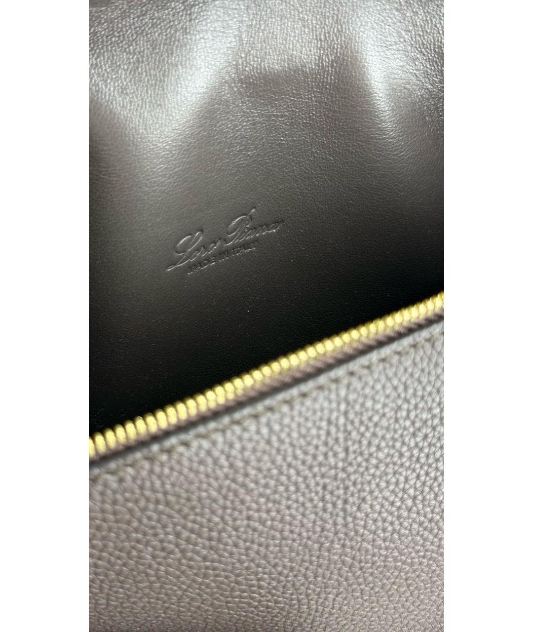 LORO PIANA Коричневая кожаная сумка тоут, фото 4