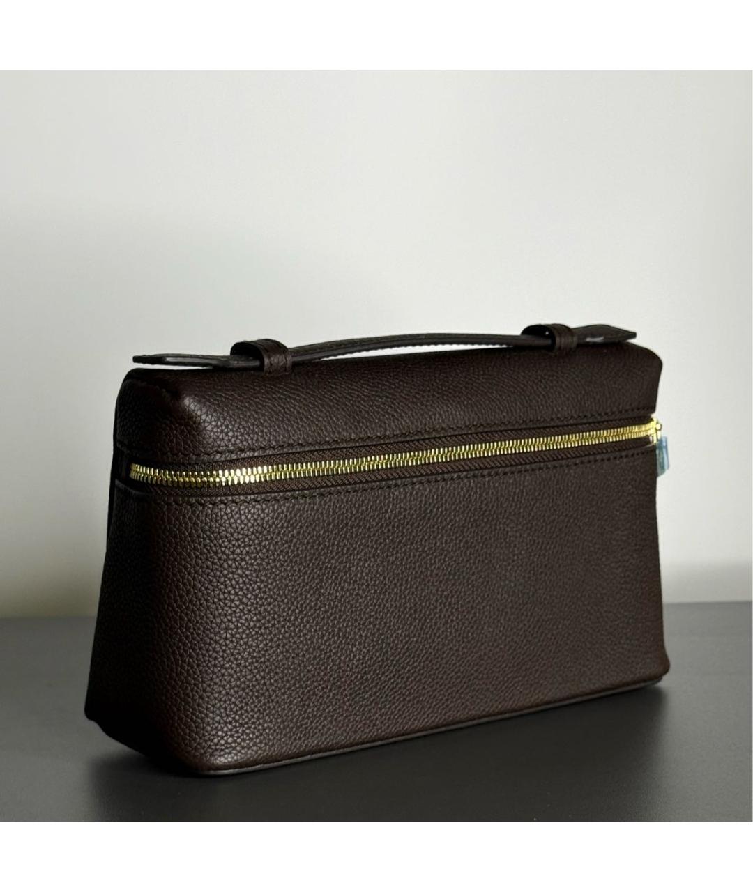 LORO PIANA Коричневая кожаная сумка тоут, фото 2