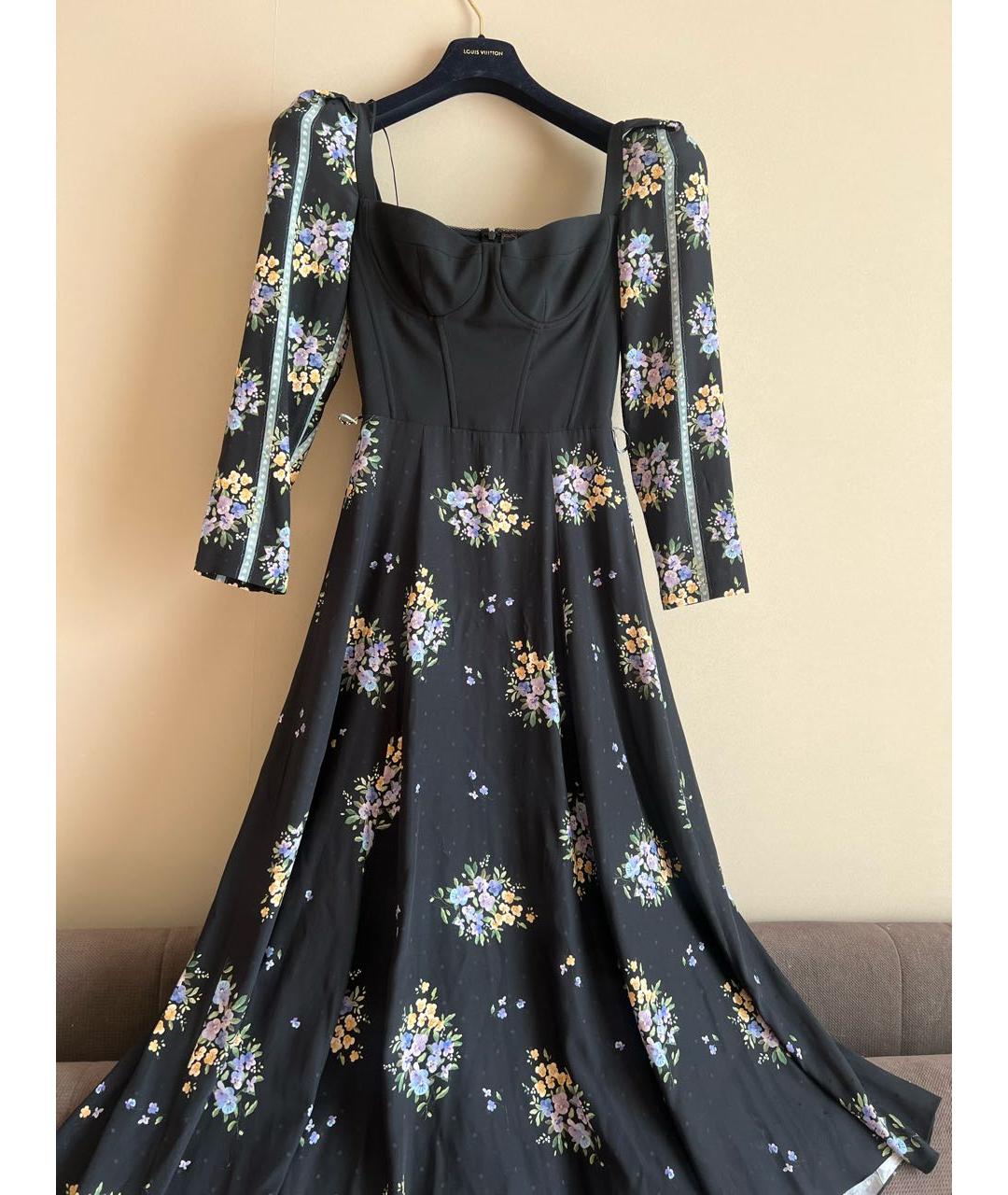 ULYANA SERGEENKO Темно-синее вискозное вечернее платье, фото 5