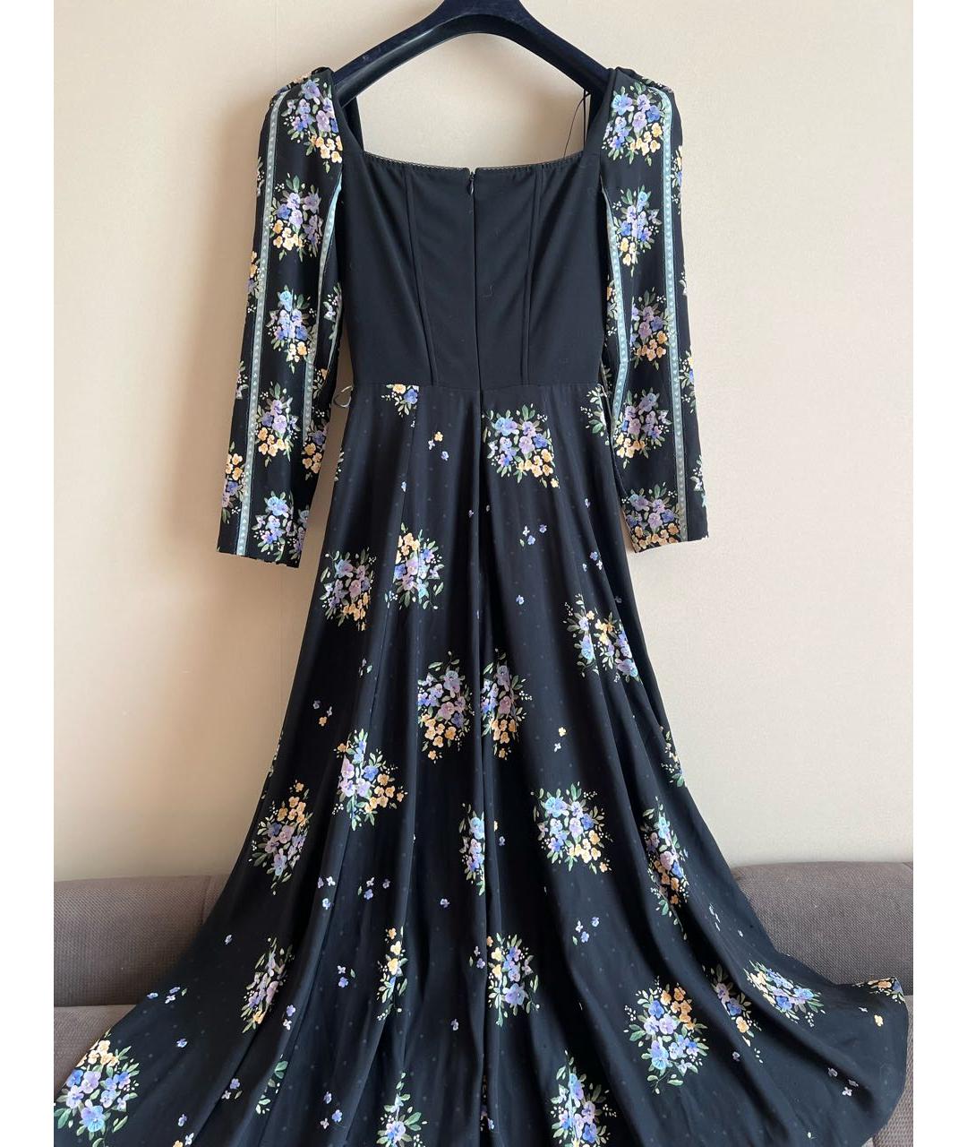 ULYANA SERGEENKO Темно-синее вискозное вечернее платье, фото 3