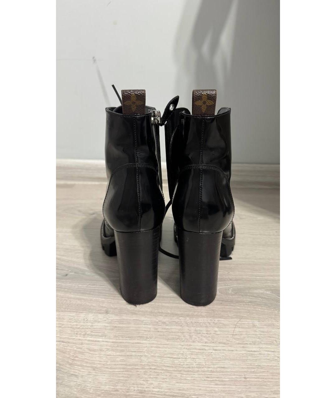 LOUIS VUITTON Черные кожаные ботильоны, фото 6