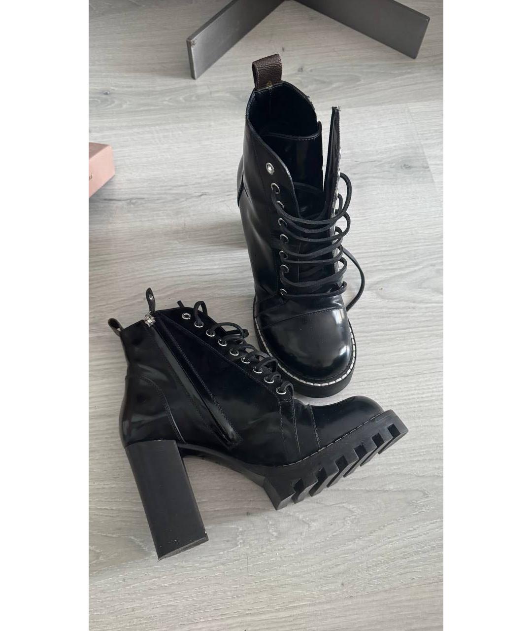 LOUIS VUITTON Черные кожаные ботильоны, фото 4