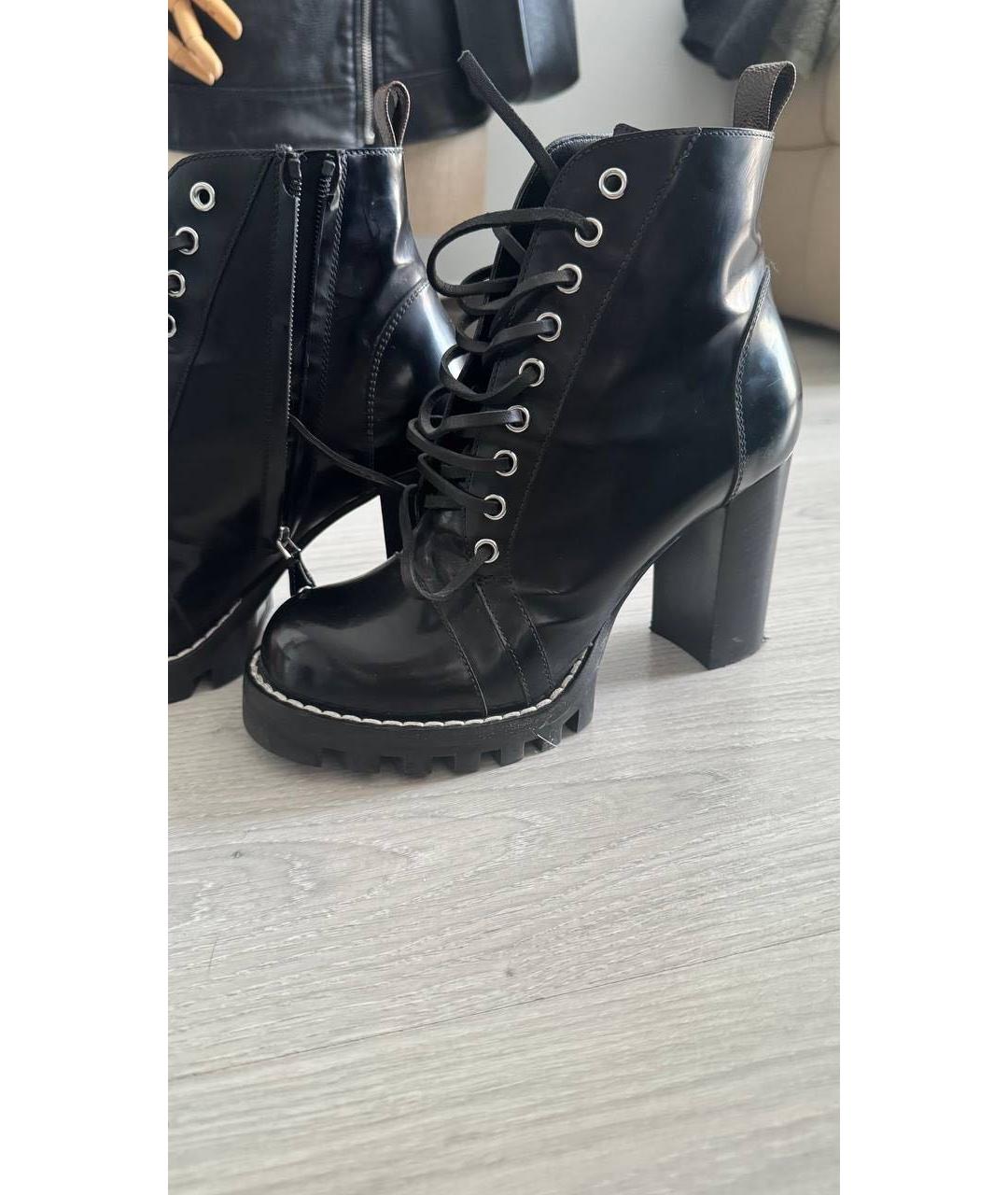 LOUIS VUITTON Черные кожаные ботильоны, фото 5