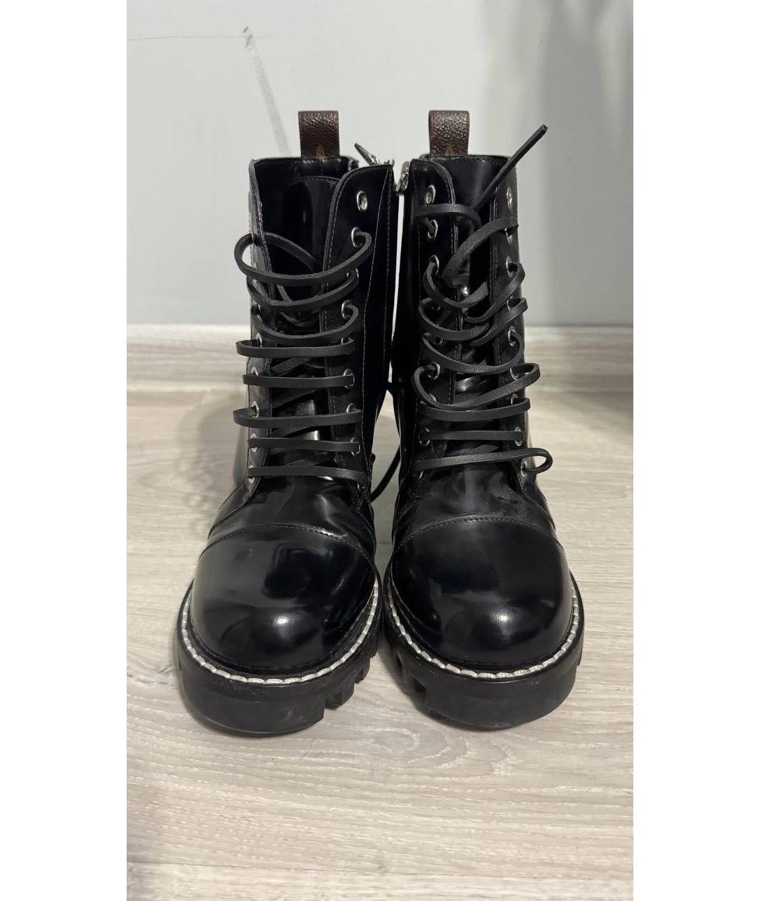 LOUIS VUITTON Черные кожаные ботильоны, фото 2