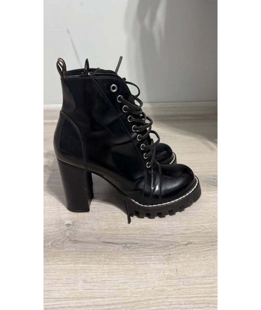 LOUIS VUITTON Черные кожаные ботильоны, фото 7