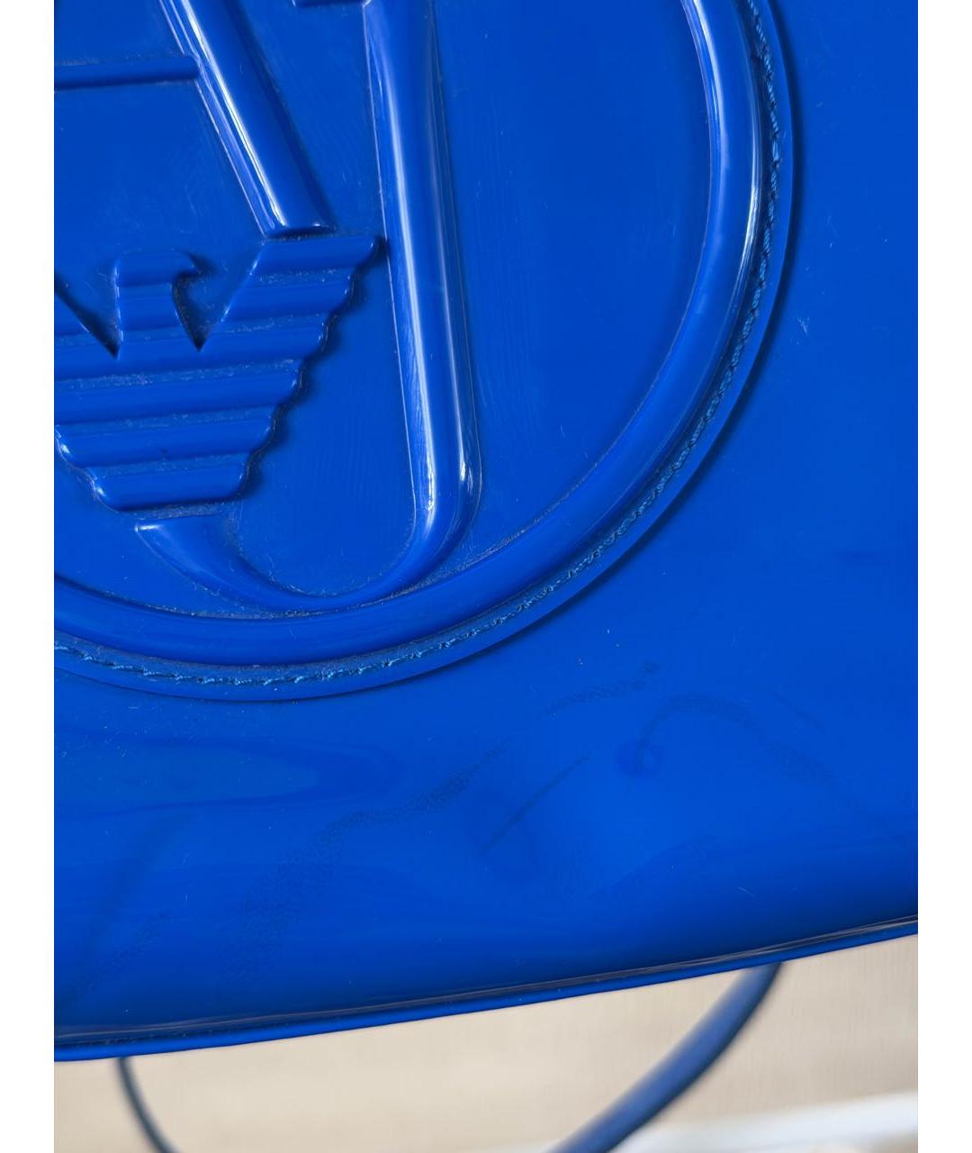 ARMANI JEANS Синяя синтетическая сумка тоут, фото 6