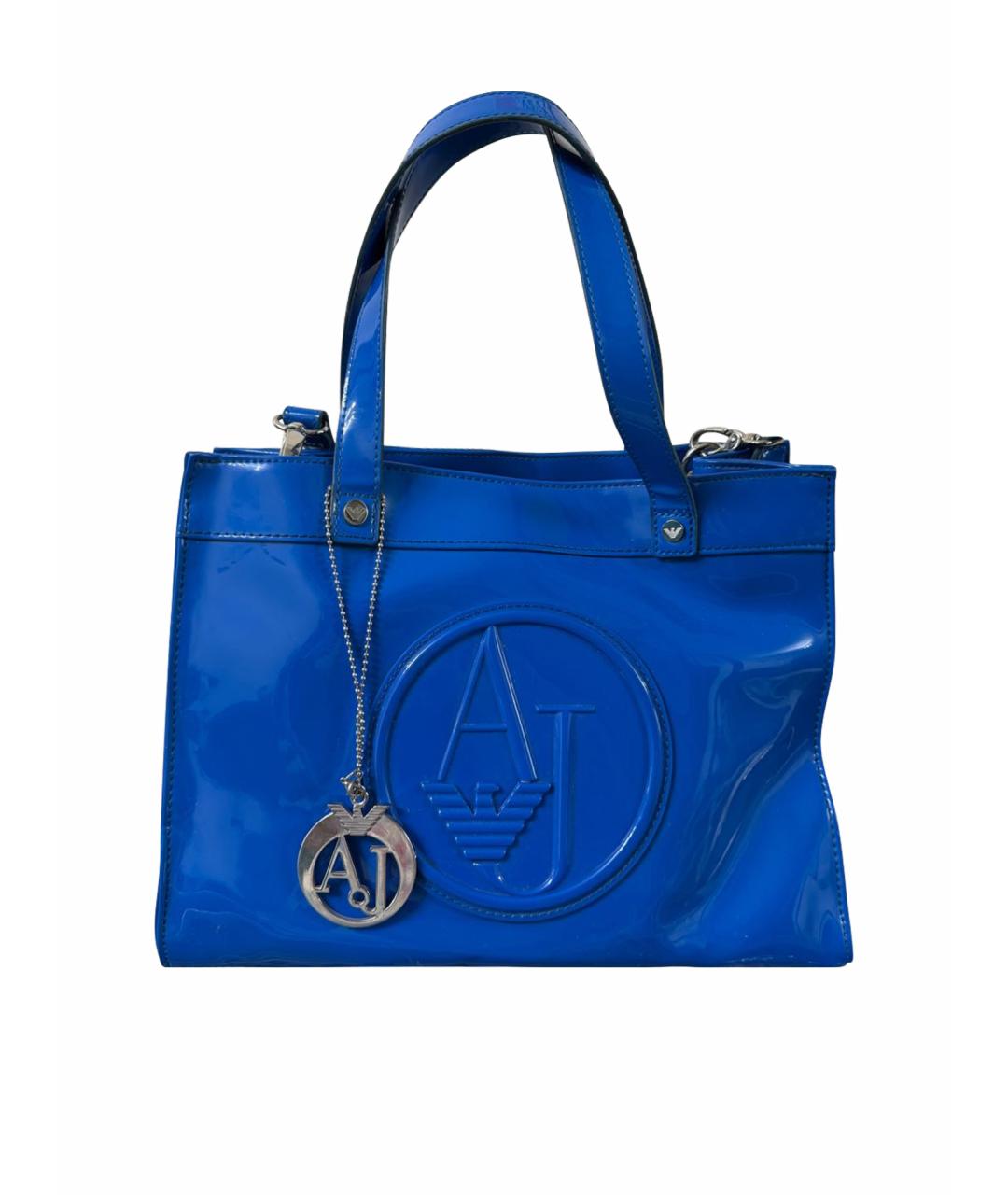 ARMANI JEANS Синяя синтетическая сумка тоут, фото 1