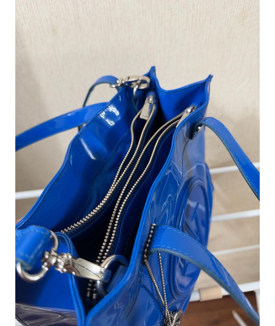 ARMANI JEANS Синяя синтетическая сумка тоут, фото 4