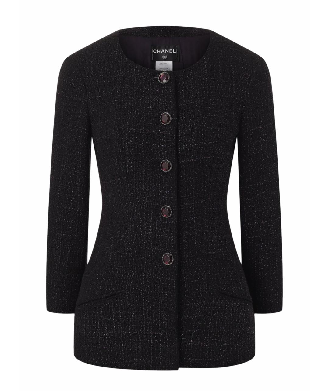 CHANEL Фиолетовый твидовый жакет/пиджак, фото 1