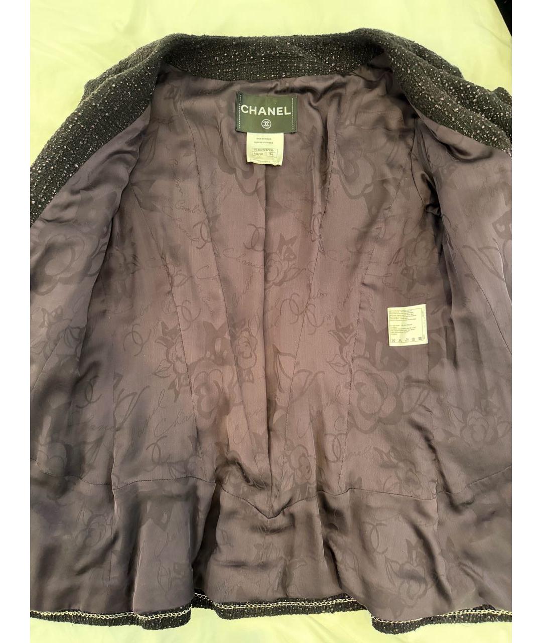 CHANEL Фиолетовый твидовый жакет/пиджак, фото 4