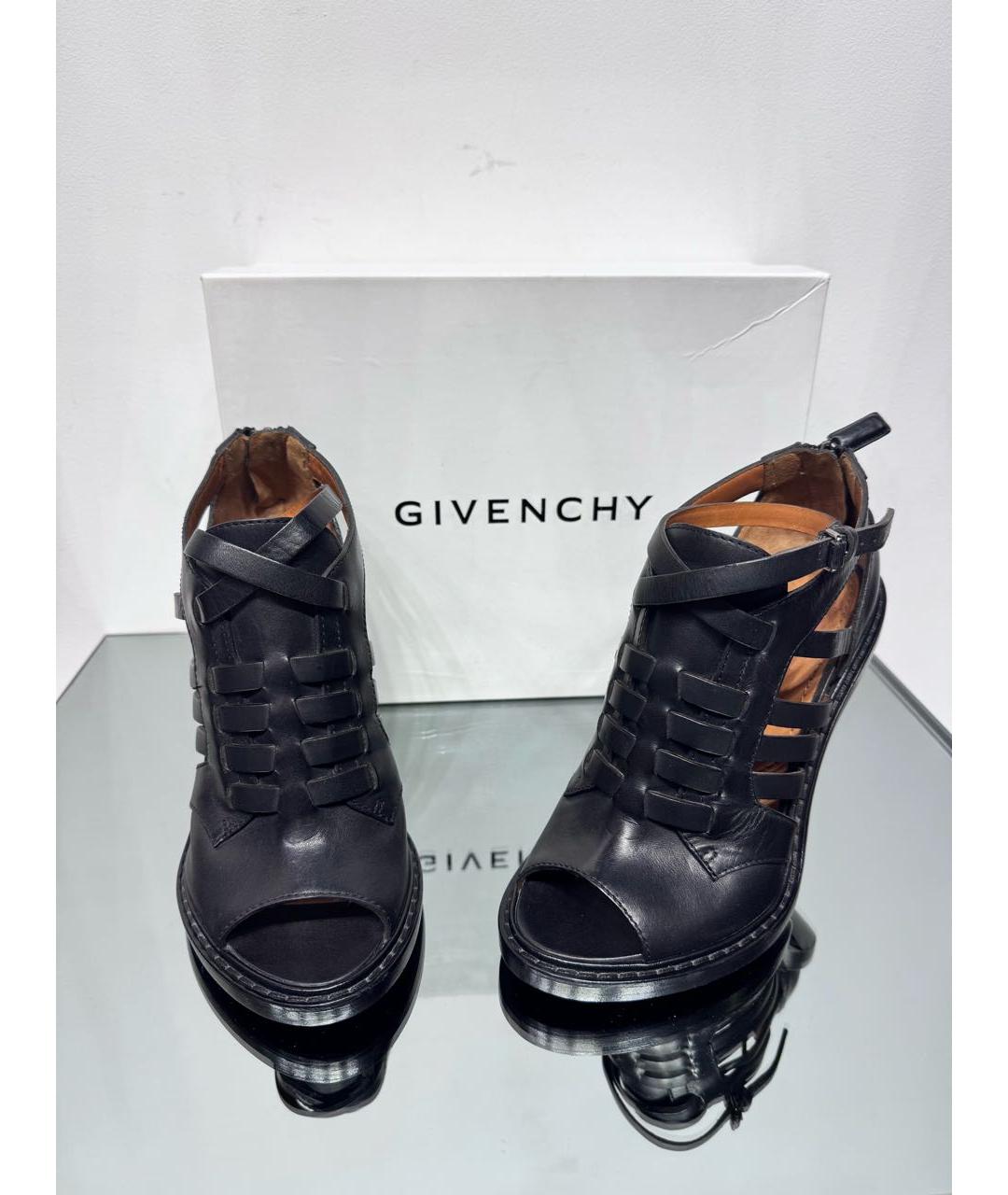 GIVENCHY Черные кожаные босоножки, фото 3