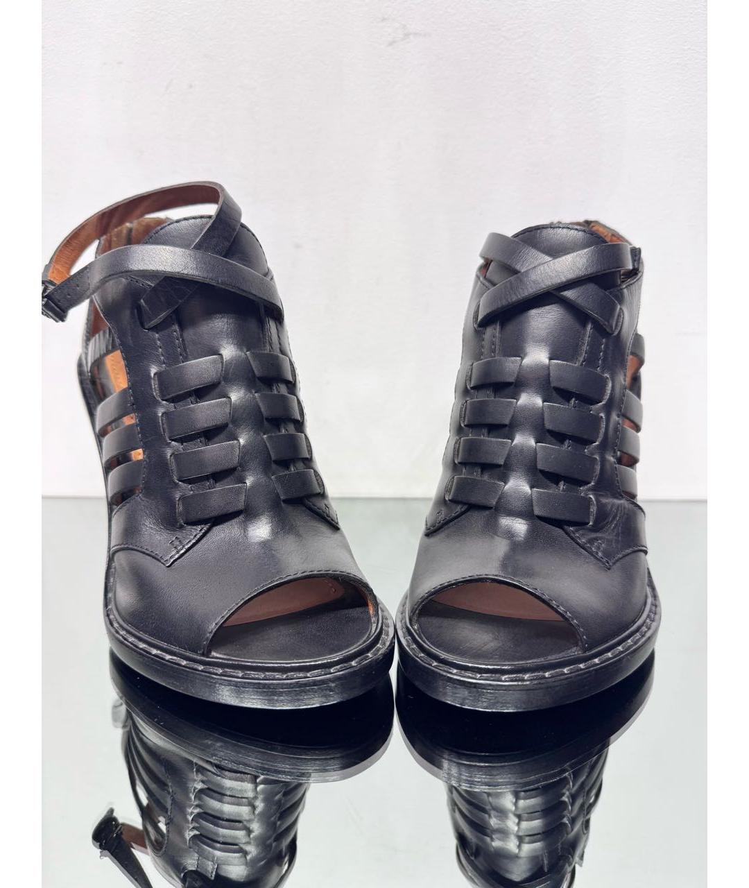 GIVENCHY Черные кожаные босоножки, фото 6