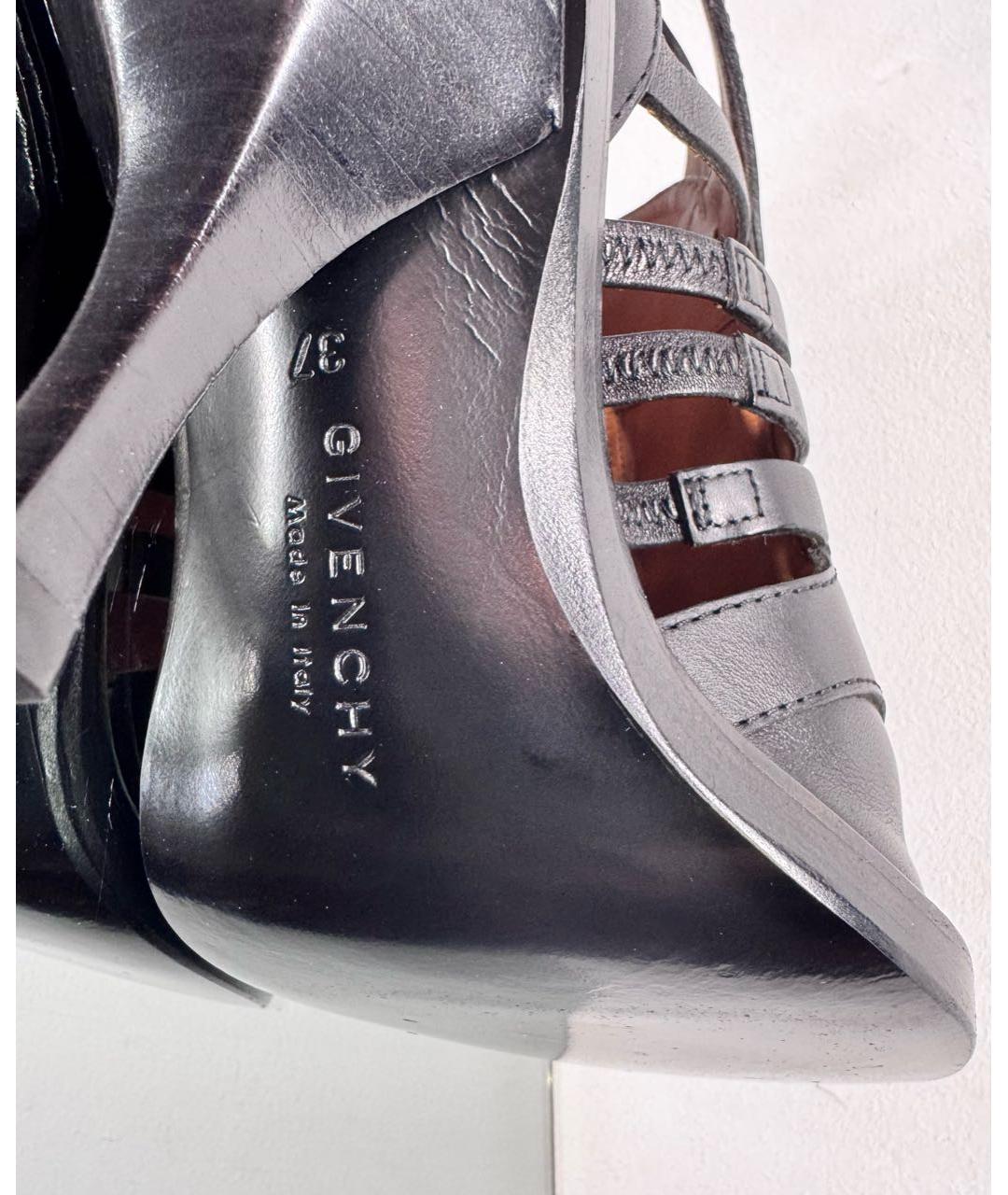 GIVENCHY Черные кожаные босоножки, фото 5