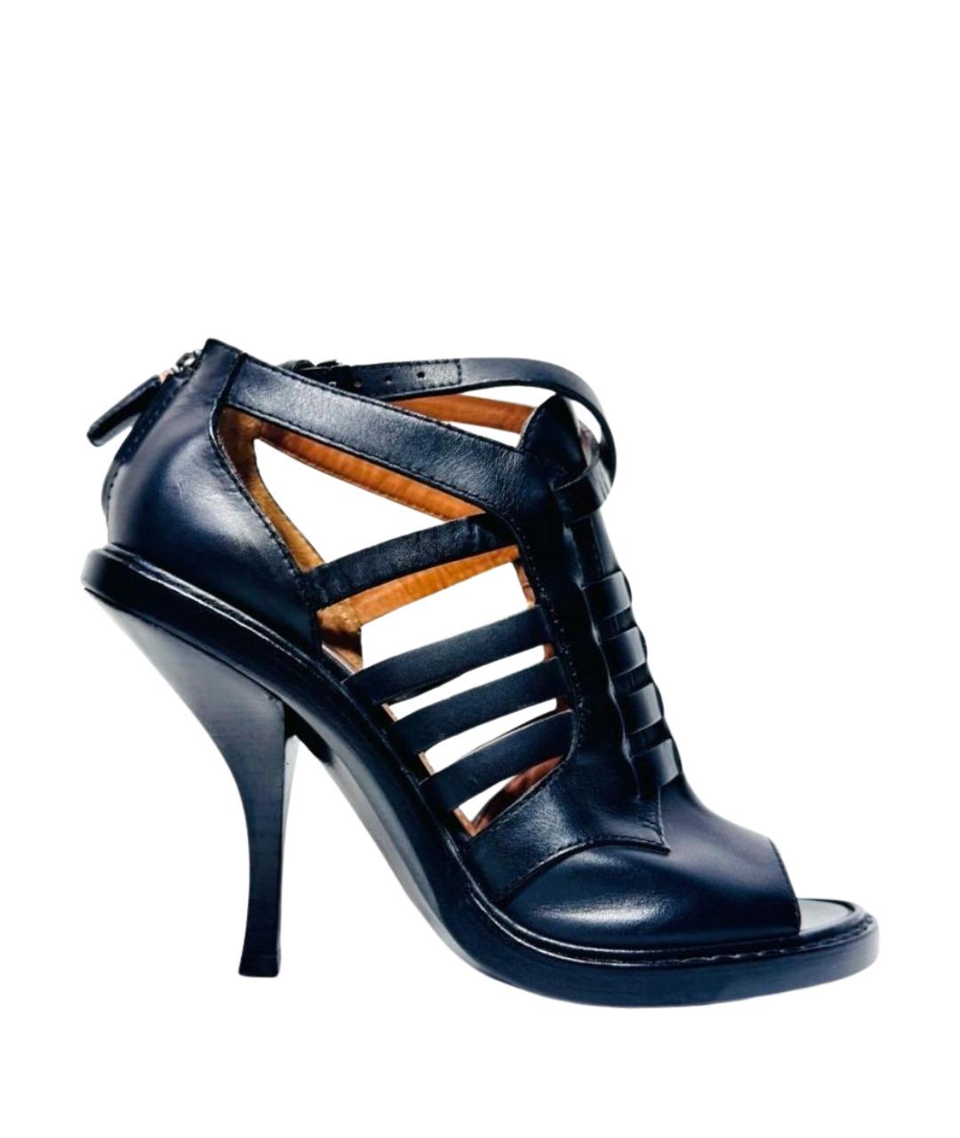 GIVENCHY Черные кожаные босоножки, фото 1