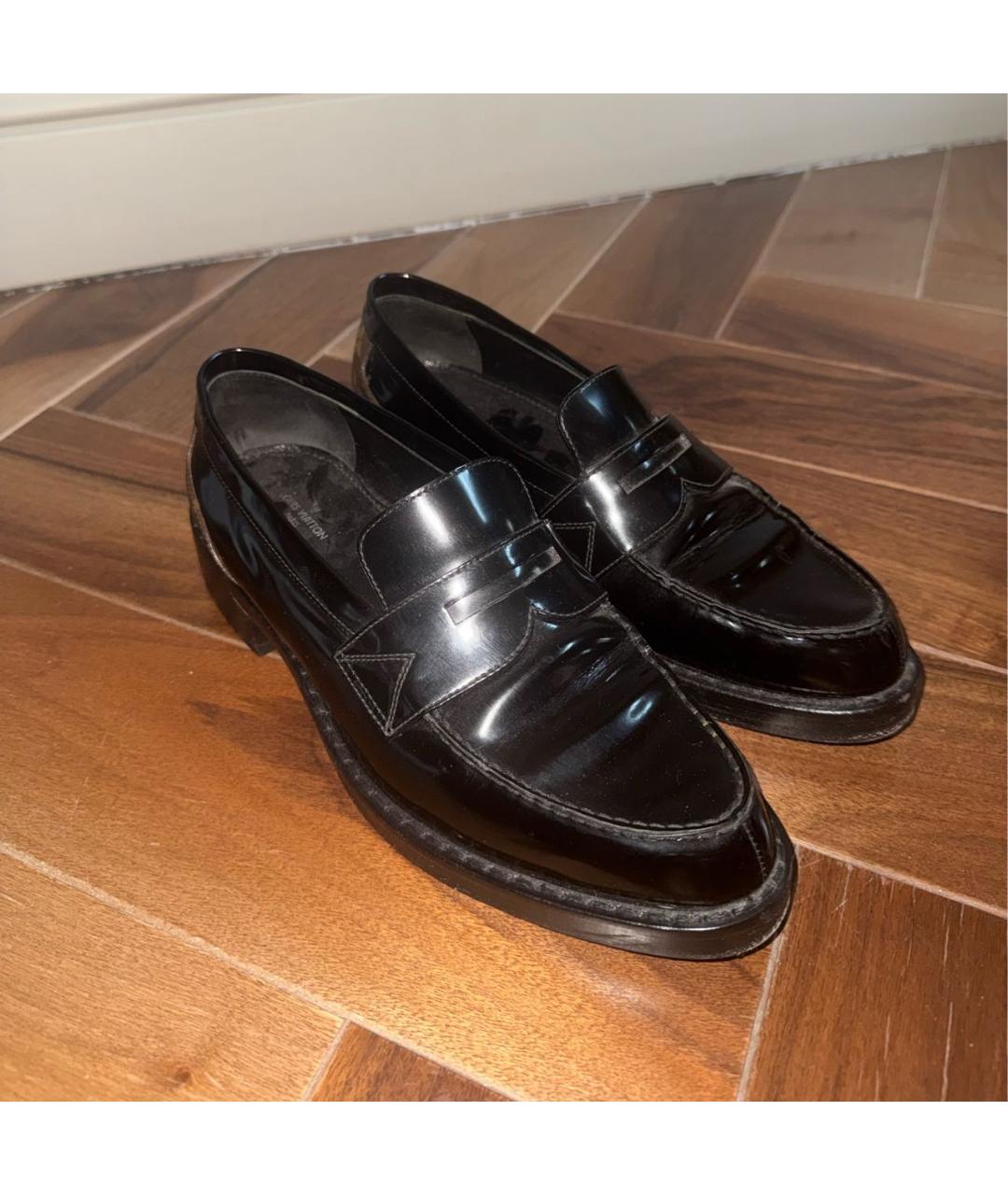 LOUIS VUITTON Черные кожаные лоферы, фото 5