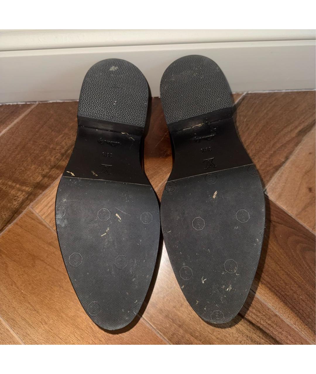 LOUIS VUITTON Черные кожаные лоферы, фото 7