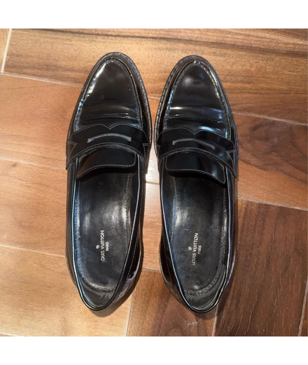 LOUIS VUITTON Черные кожаные лоферы, фото 3
