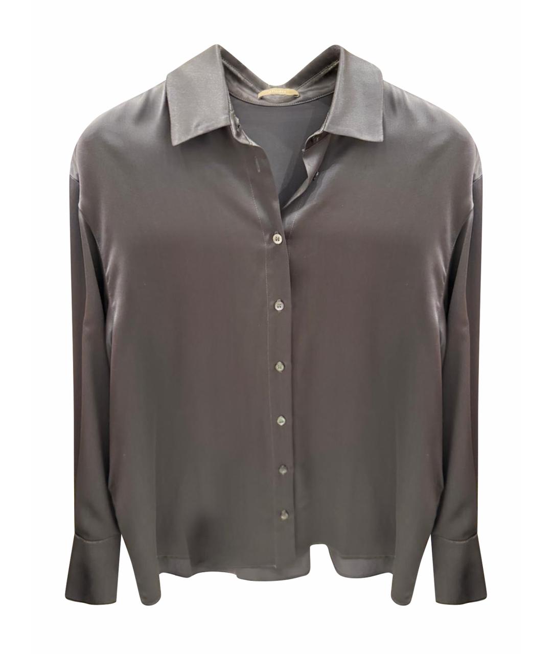 12 STOREEZ Антрацитовая шелковая блузы, фото 1