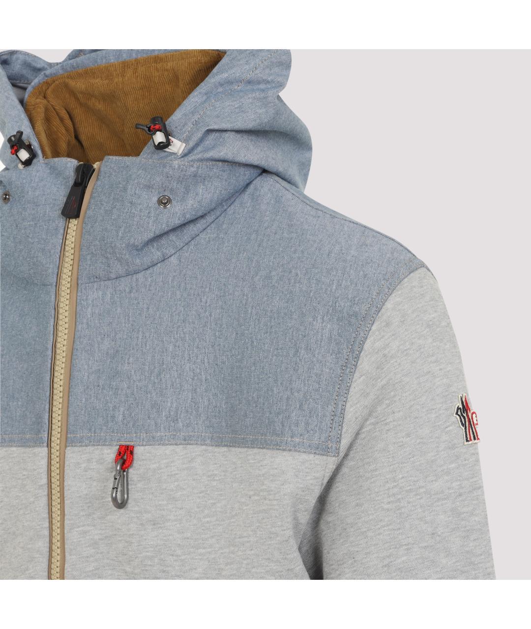 MONCLER GRENOBLE Серая хлопковая куртка, фото 4