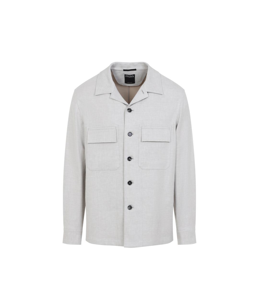 ZEGNA Бежевая льняная кэжуал рубашка, фото 1