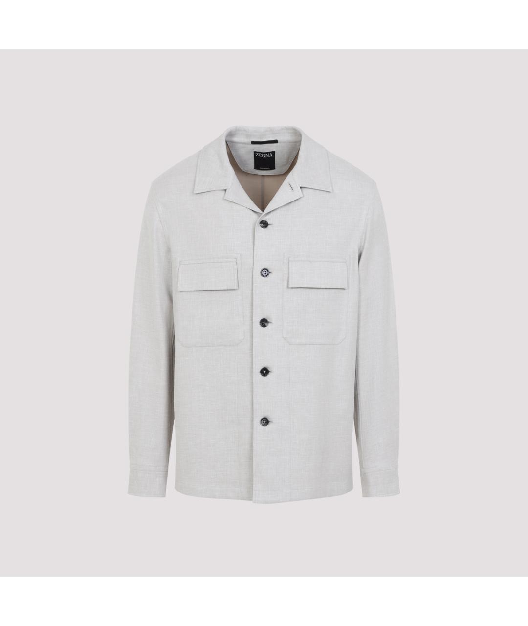 ZEGNA Бежевая льняная кэжуал рубашка, фото 2