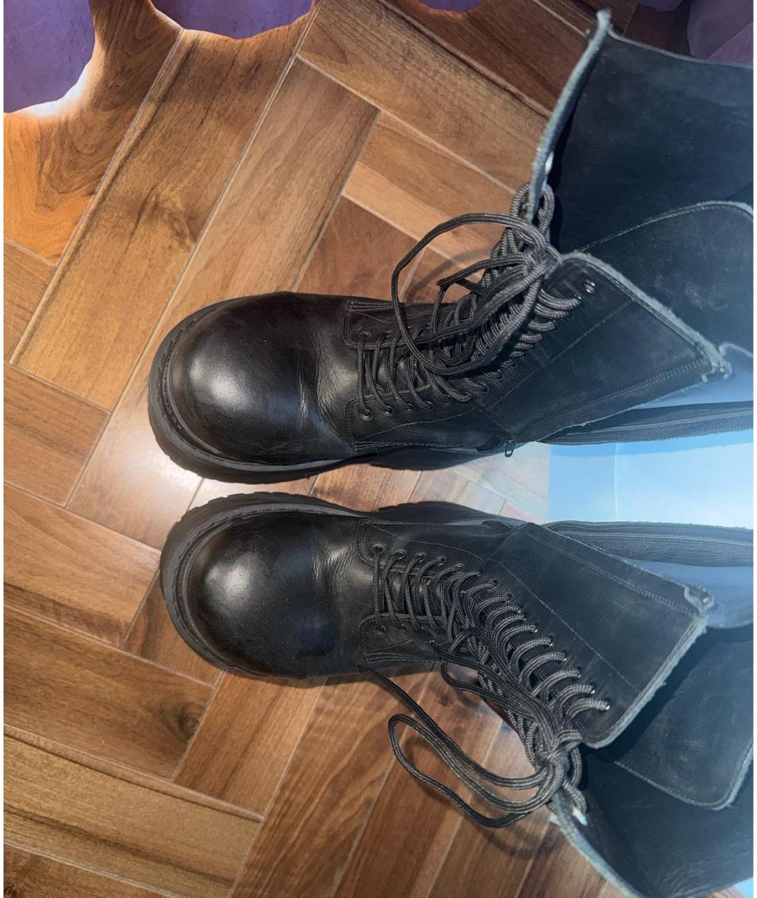 BALENCIAGA Черные кожаные высокие ботинки, фото 3