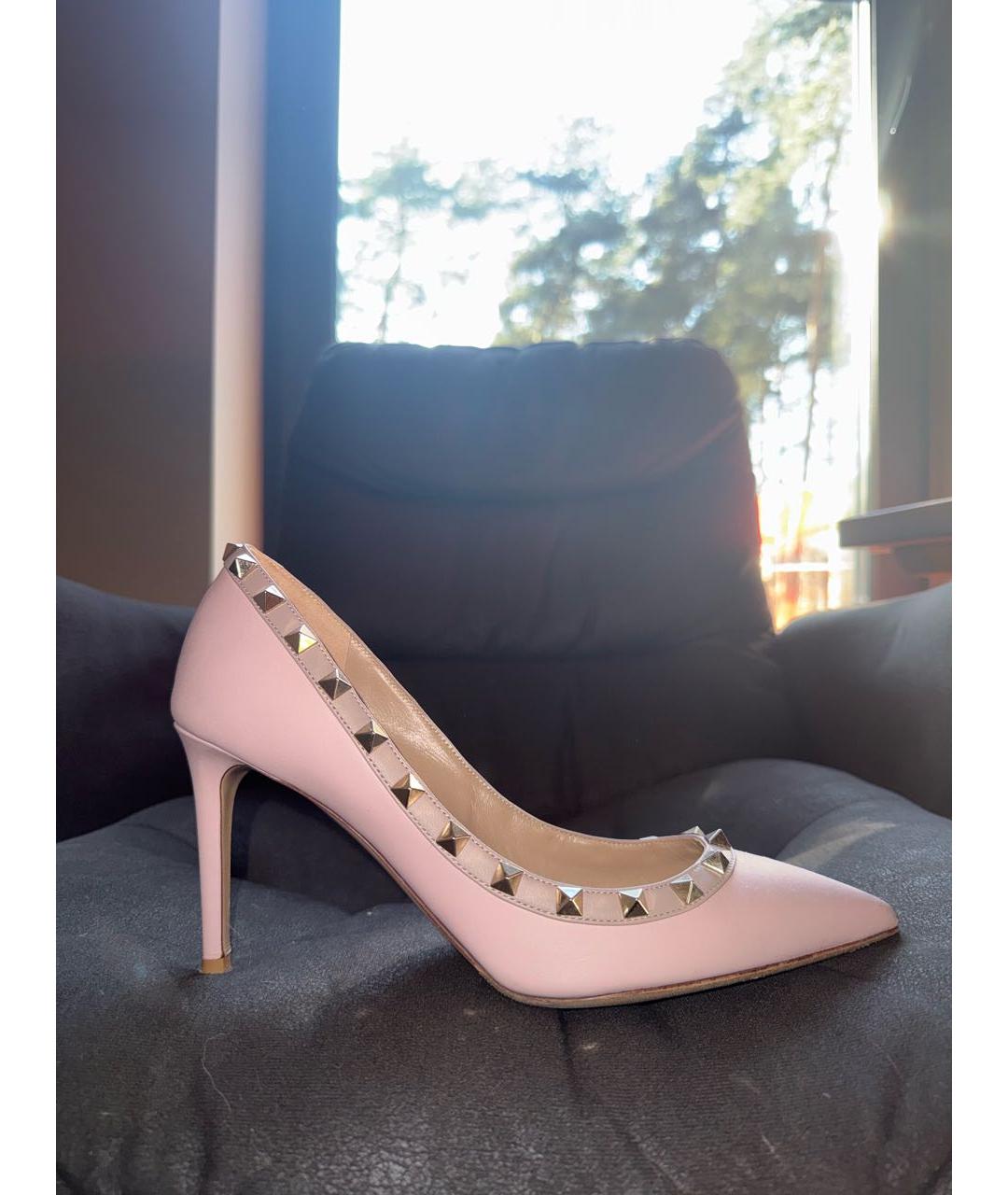 VALENTINO Розовые кожаные туфли, фото 6