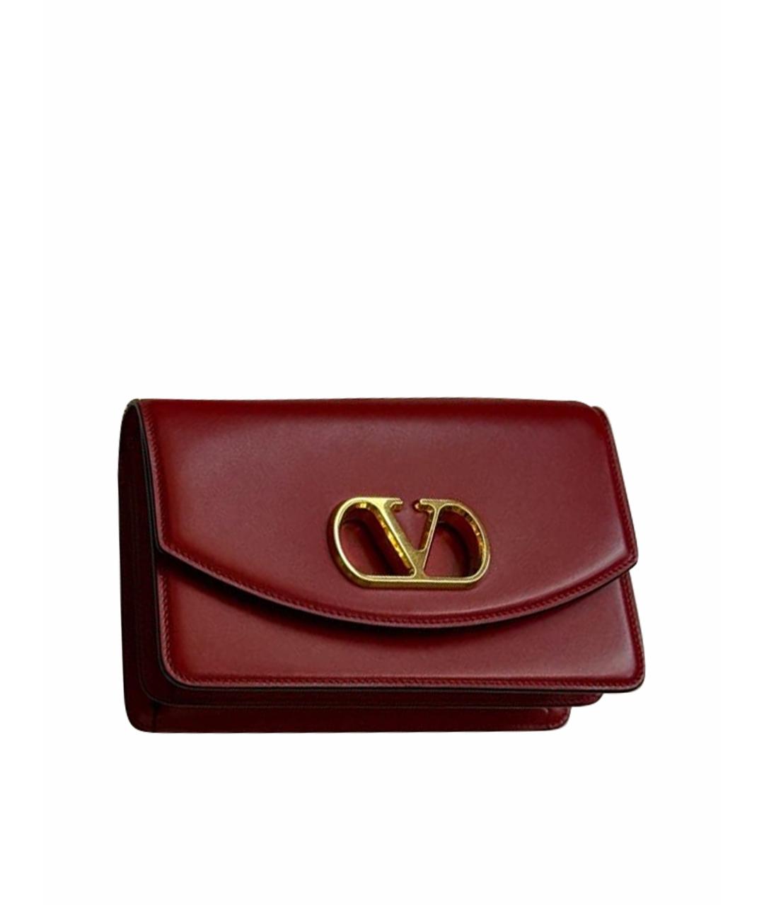 VALENTINO Красная кожаная сумка через плечо, фото 1