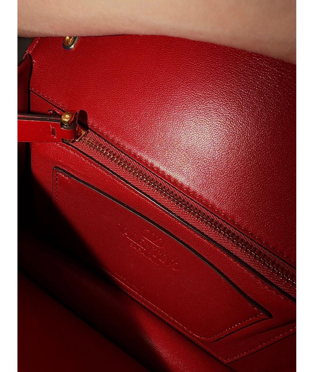 VALENTINO Красная кожаная сумка через плечо, фото 6