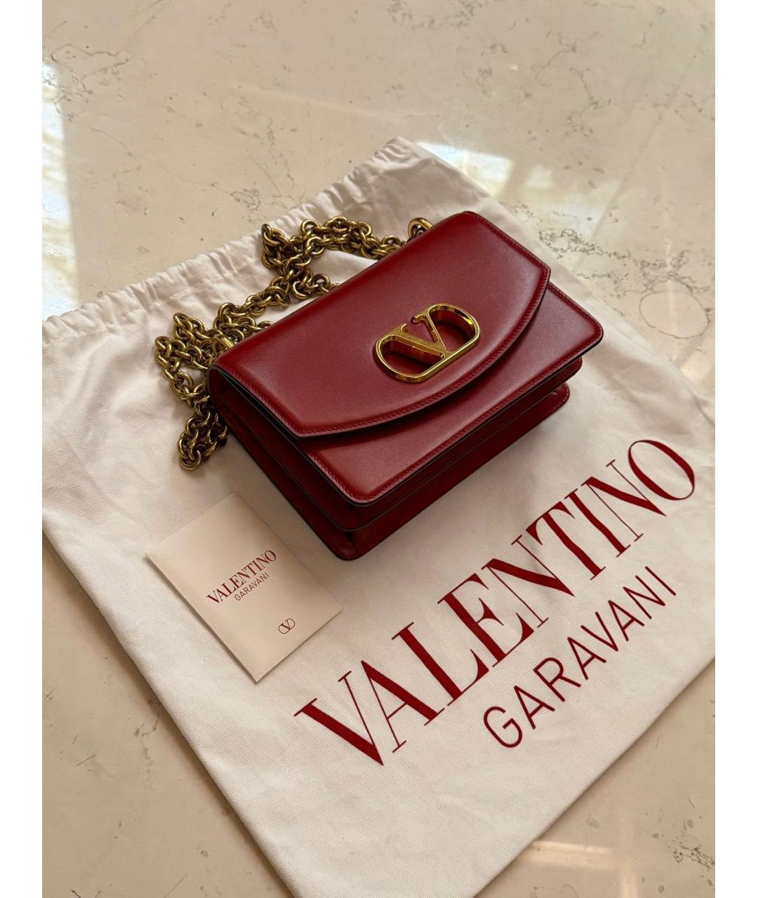 VALENTINO Красная кожаная сумка через плечо, фото 4