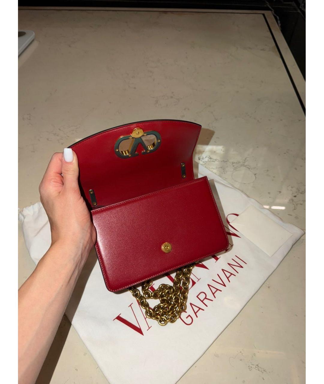 VALENTINO Красная кожаная сумка через плечо, фото 7