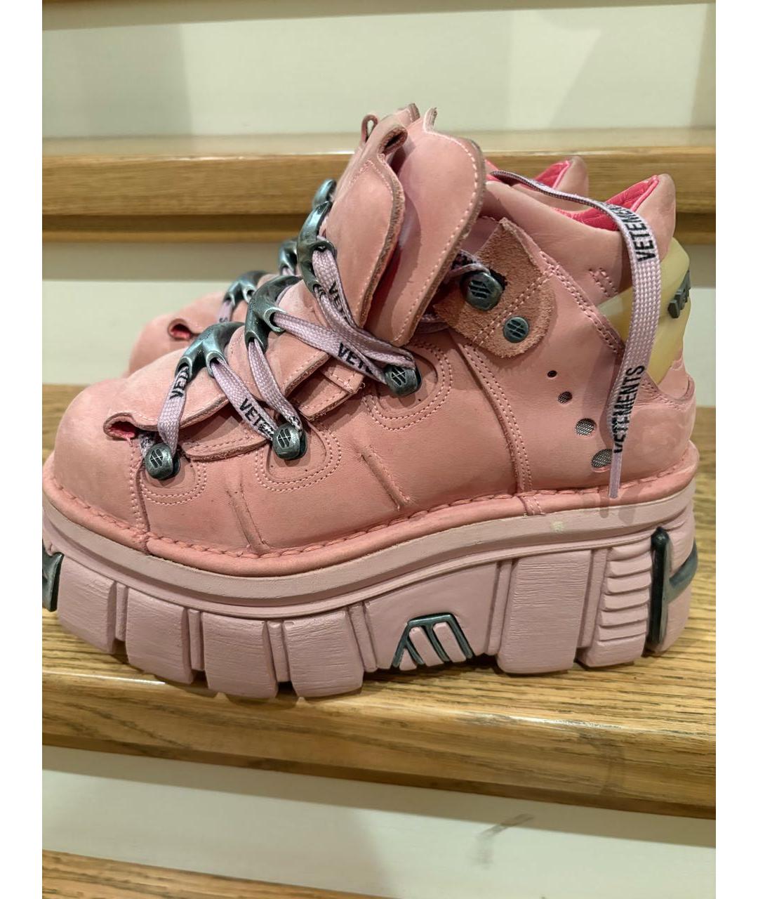 VETEMENTS Розовые замшевые ботинки, фото 2