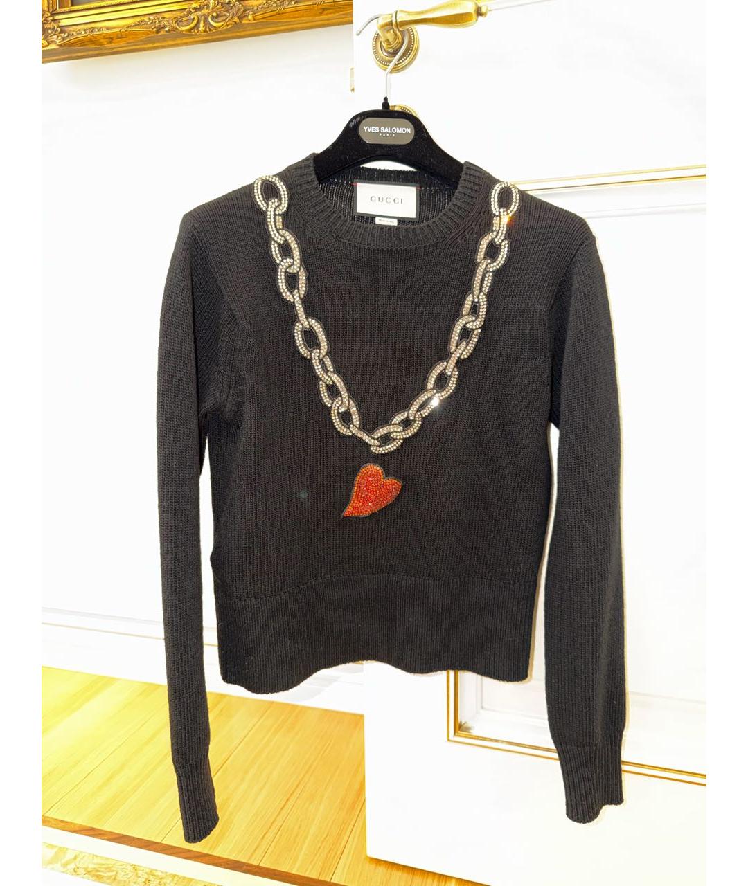 GUCCI Черный шерстяной джемпер / свитер, фото 5
