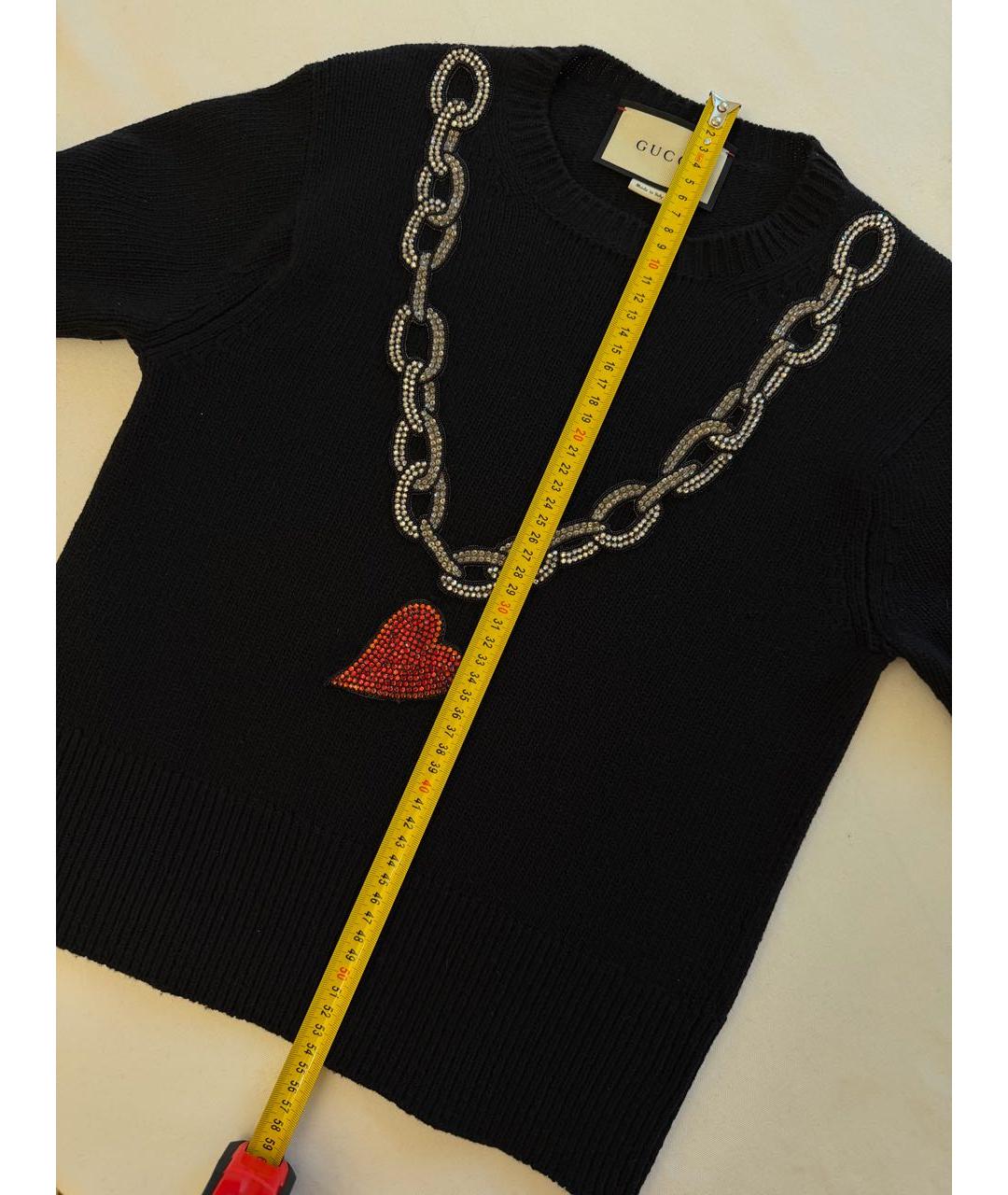 GUCCI Черный шерстяной джемпер / свитер, фото 8