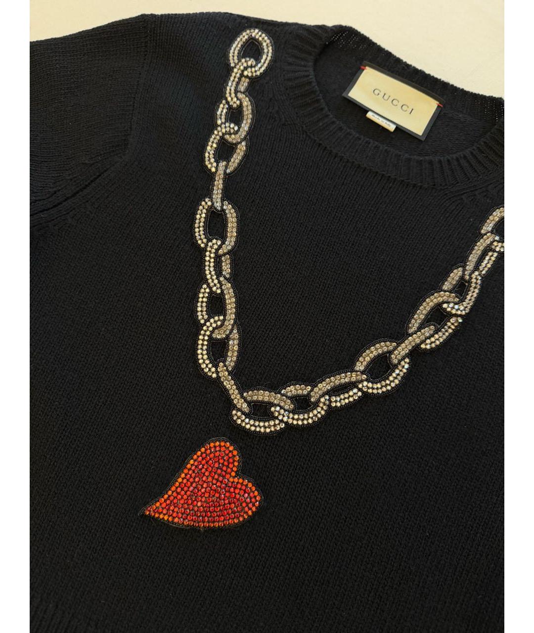 GUCCI Черный шерстяной джемпер / свитер, фото 4