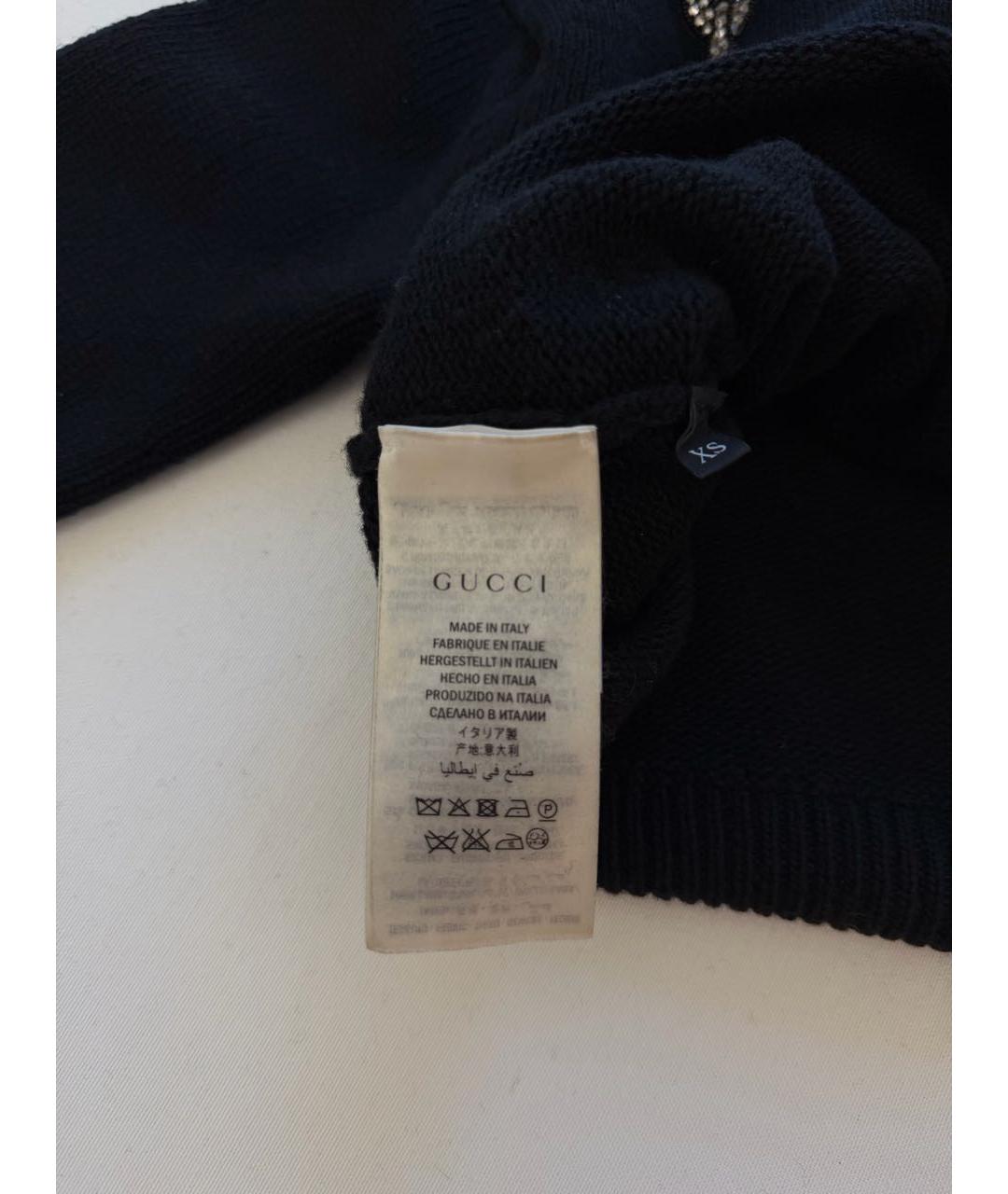 GUCCI Черный шерстяной джемпер / свитер, фото 3