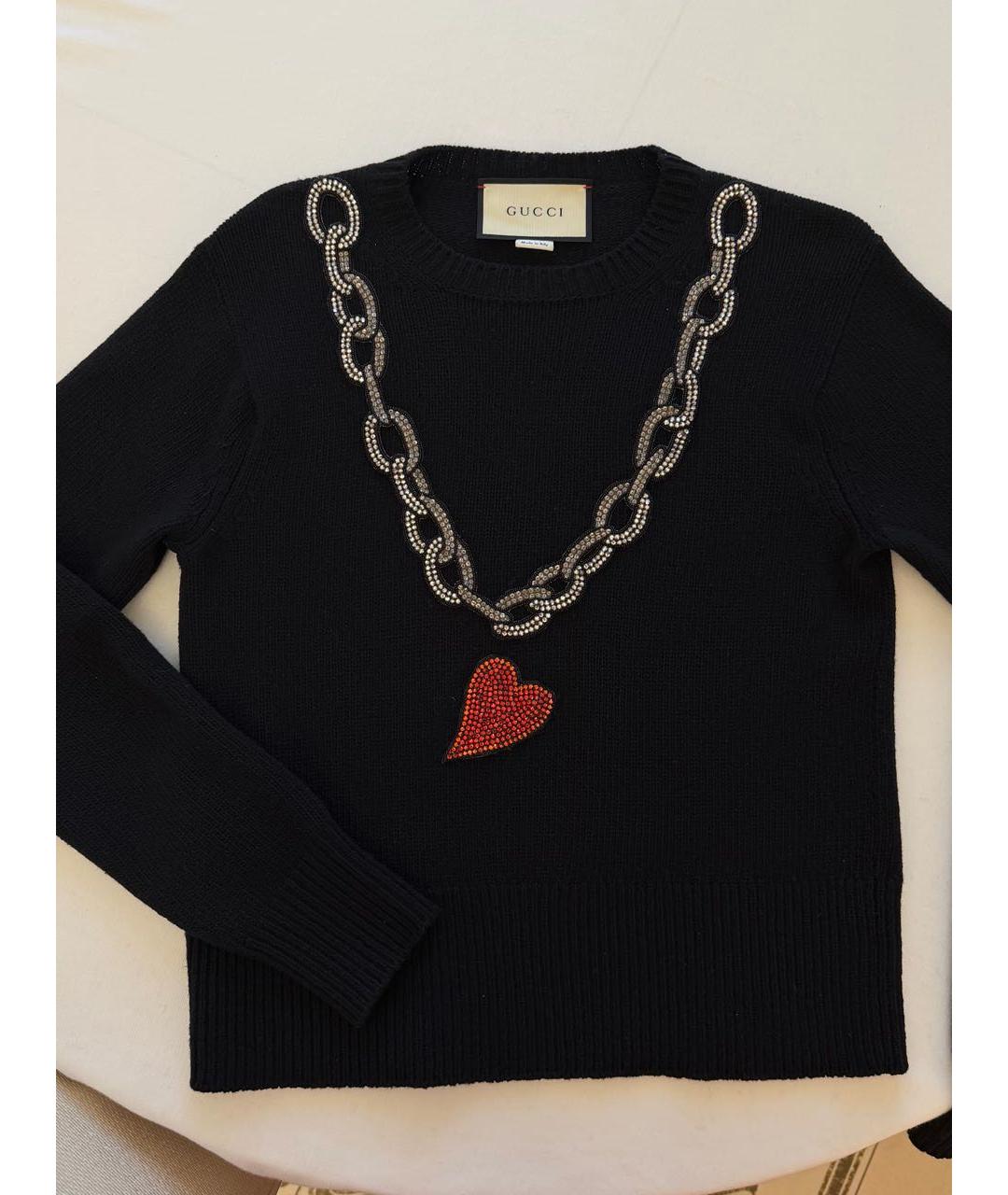 GUCCI Черный шерстяной джемпер / свитер, фото 6