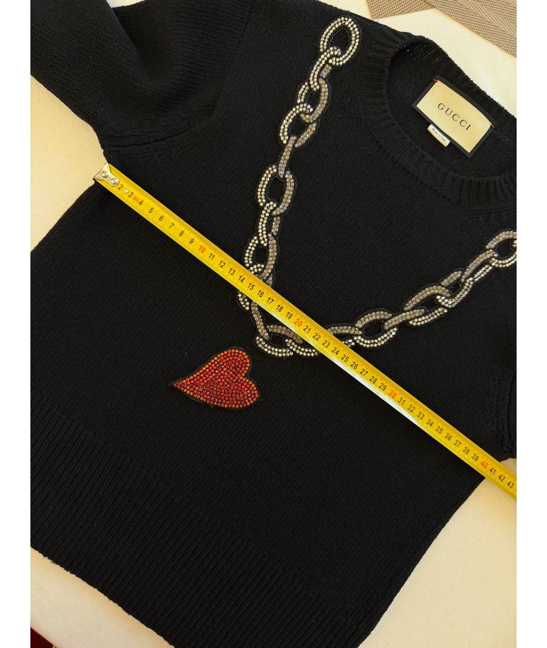 GUCCI Черный шерстяной джемпер / свитер, фото 7