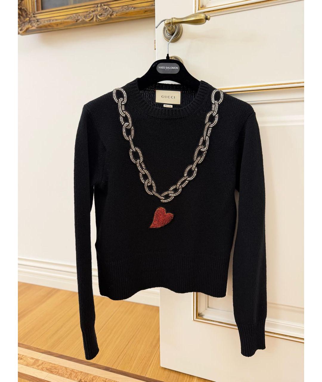 GUCCI Черный шерстяной джемпер / свитер, фото 9