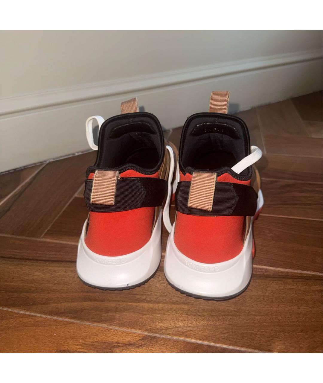 TOM FORD Коричневые кожаные низкие кроссовки / кеды, фото 4