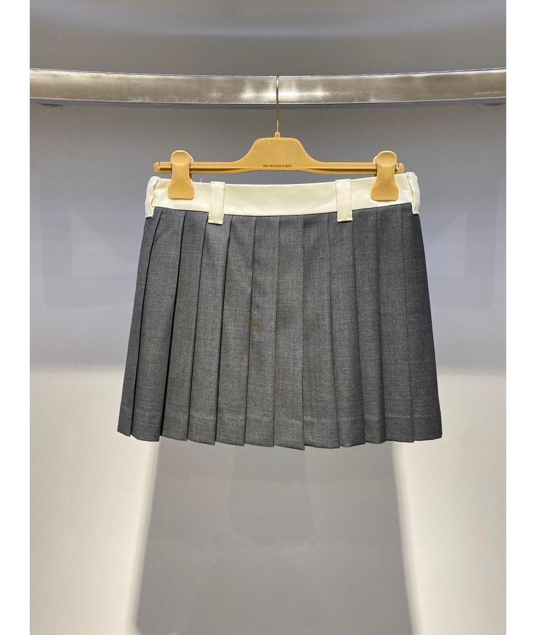 MIU MIU Серая юбка мини, фото 3