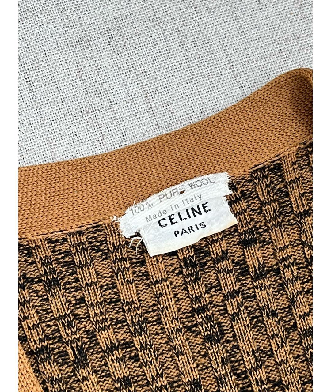 CELINE Коричневый шерстяной кардиган, фото 6