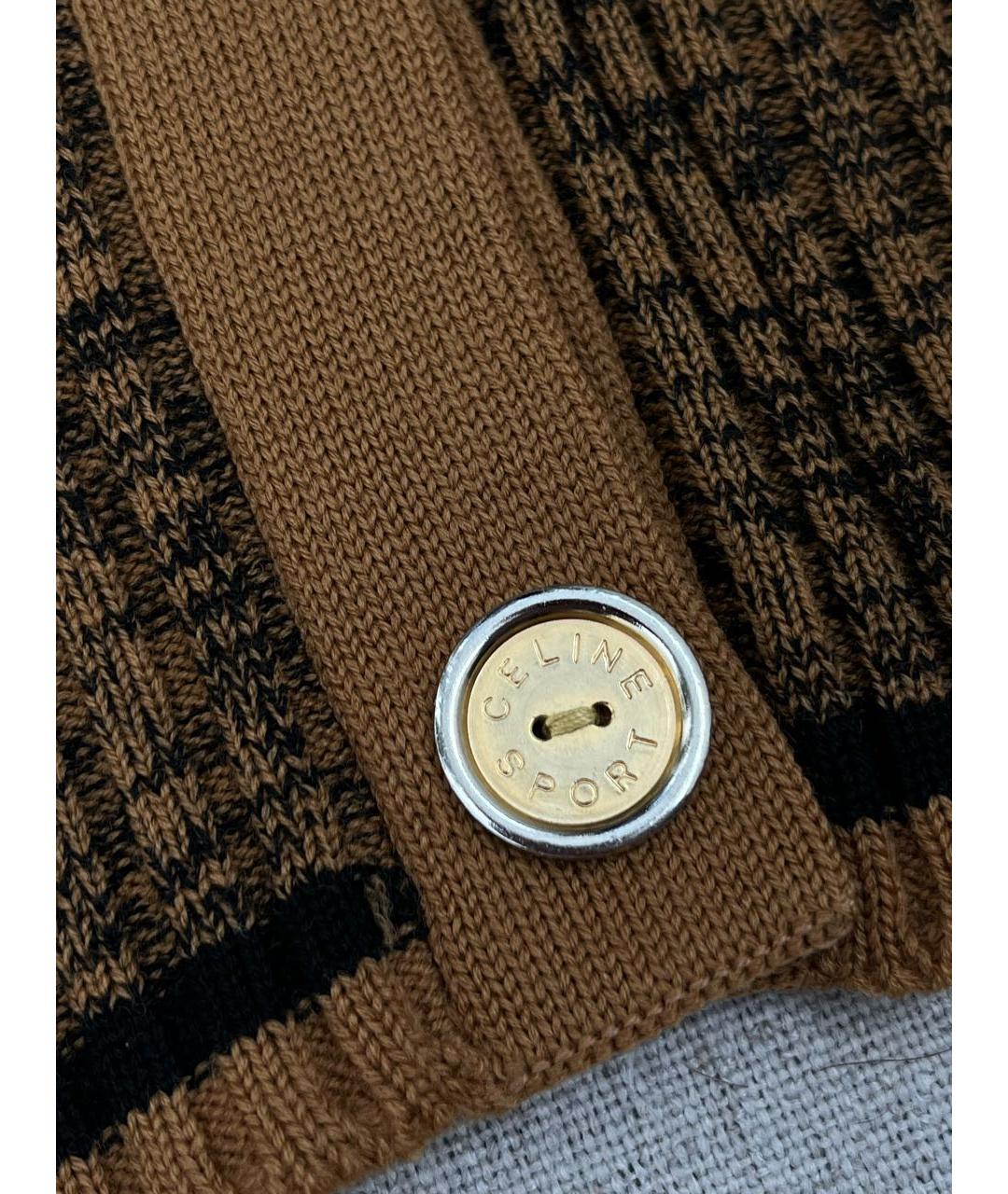 CELINE Коричневый шерстяной кардиган, фото 5