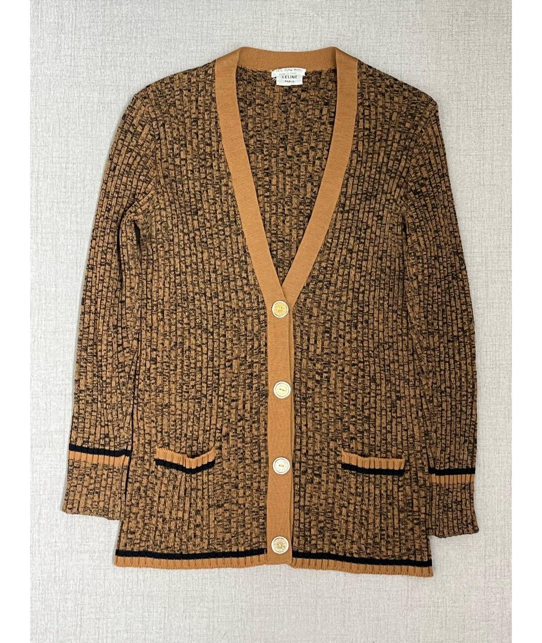 CELINE Коричневый шерстяной кардиган, фото 8