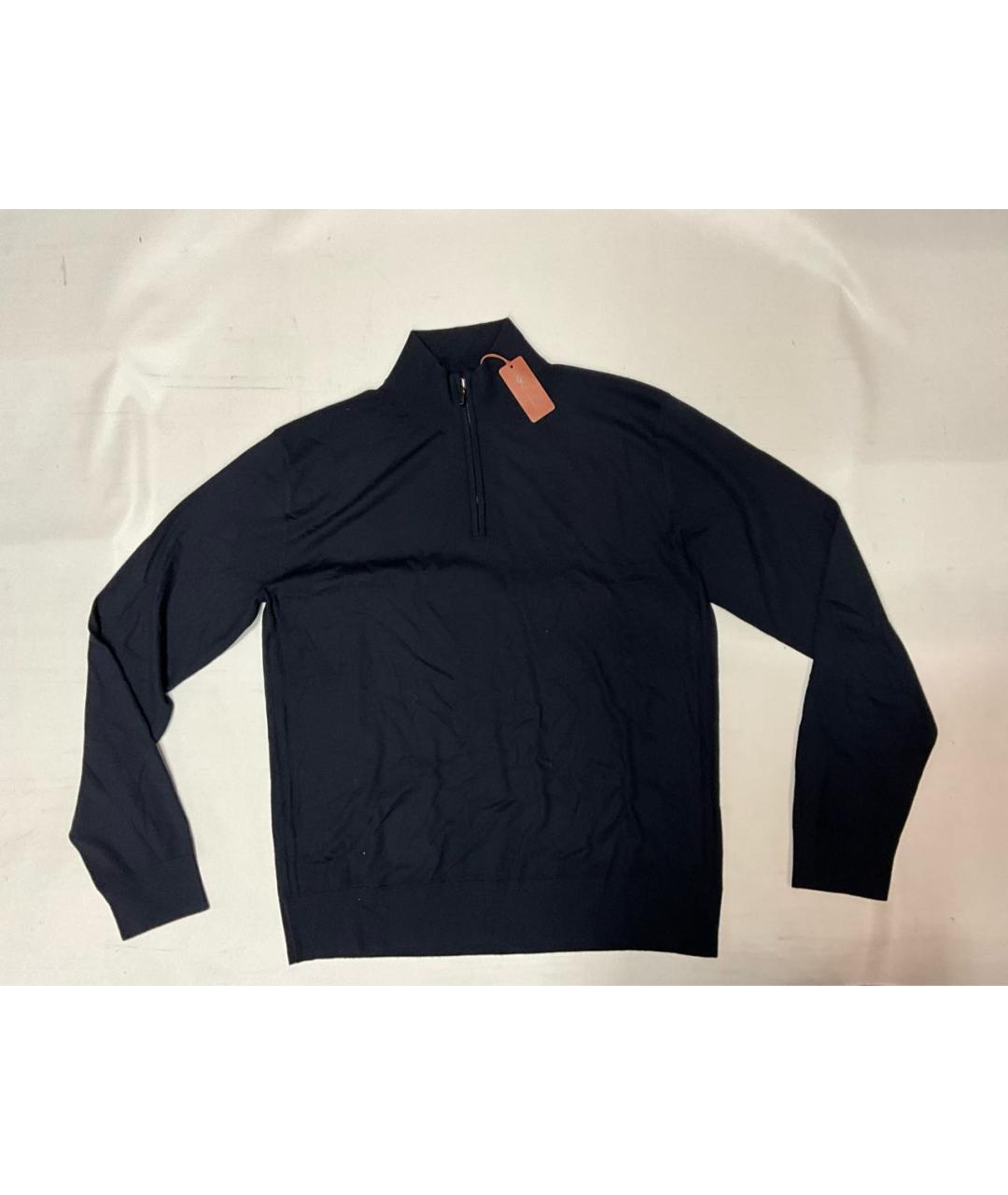 LORO PIANA Синий шерстяной джемпер / свитер, фото 7